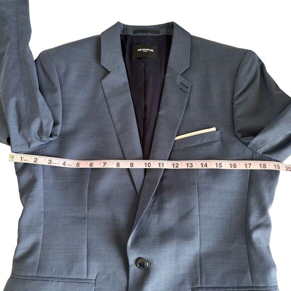 The Kooples Men’s Erased Squares Blue Slim Fit Notch Lapel Blazer Jacket Size 46 - Picture 6 of 10